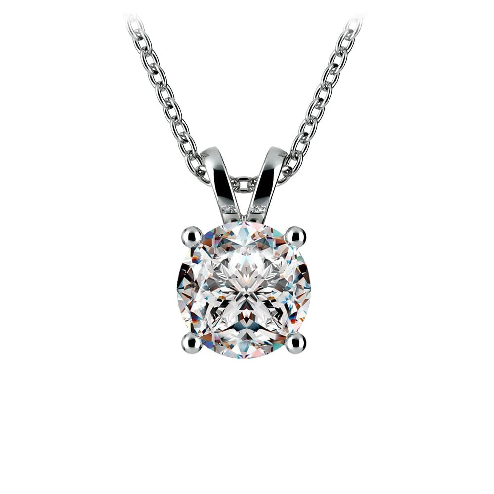 1.00 CTW AGI Certified Lab Grown Diamond Pendant - G/VS Clarity Round Cut in Choice of 14K White or Yellow Gold - Health & Longevity Life