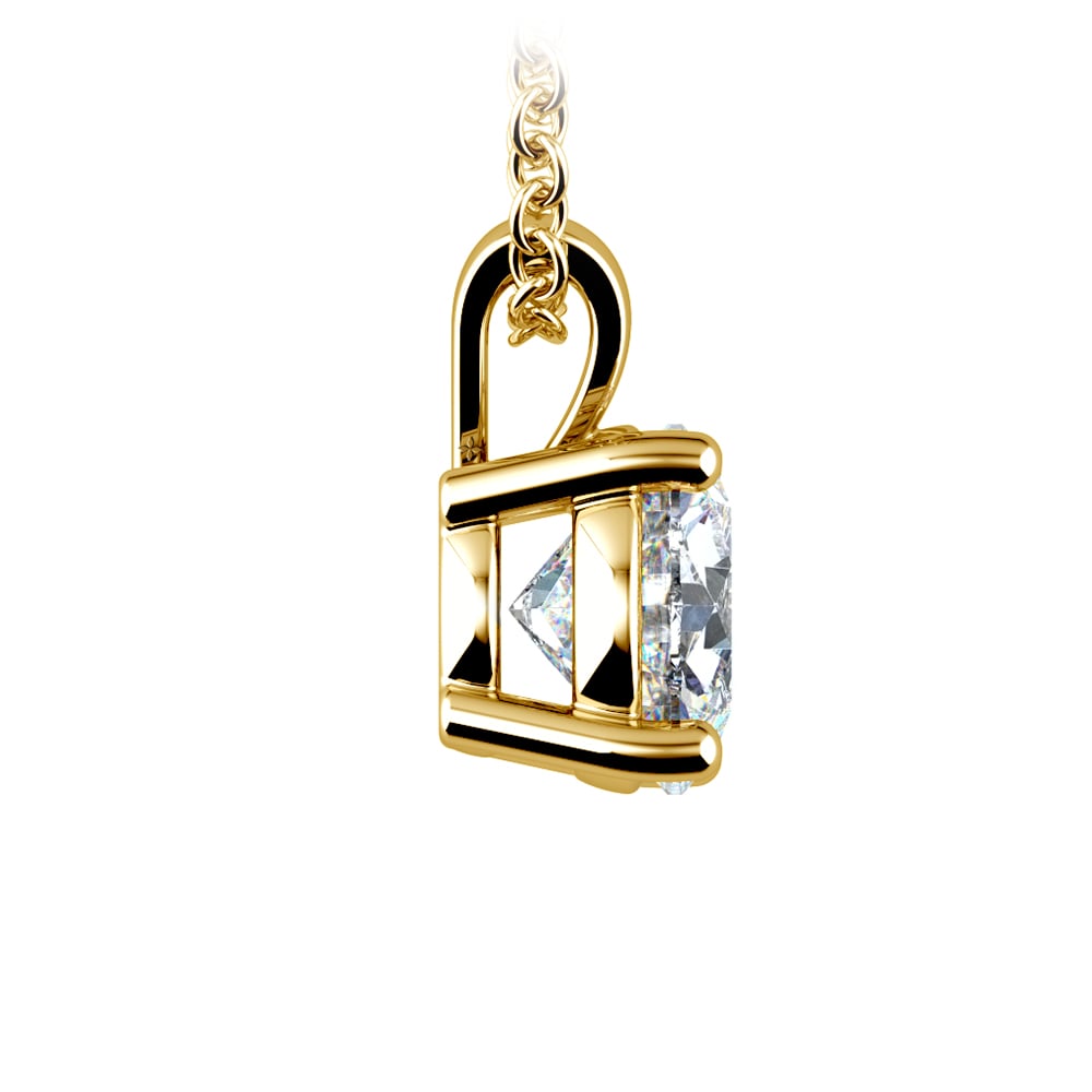 1.00 CTW AGI Certified Lab Grown Diamond Pendant - G/VS Clarity Round Cut in Choice of 14K White or Yellow Gold - Health & Longevity Life