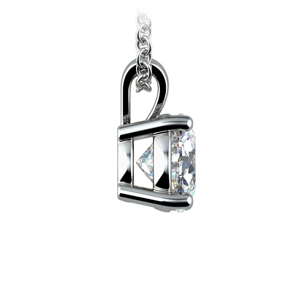 1.00 CTW AGI Certified Lab Grown Diamond Pendant - G/VS Clarity Round Cut in Choice of 14K White or Yellow Gold - Health & Longevity Life