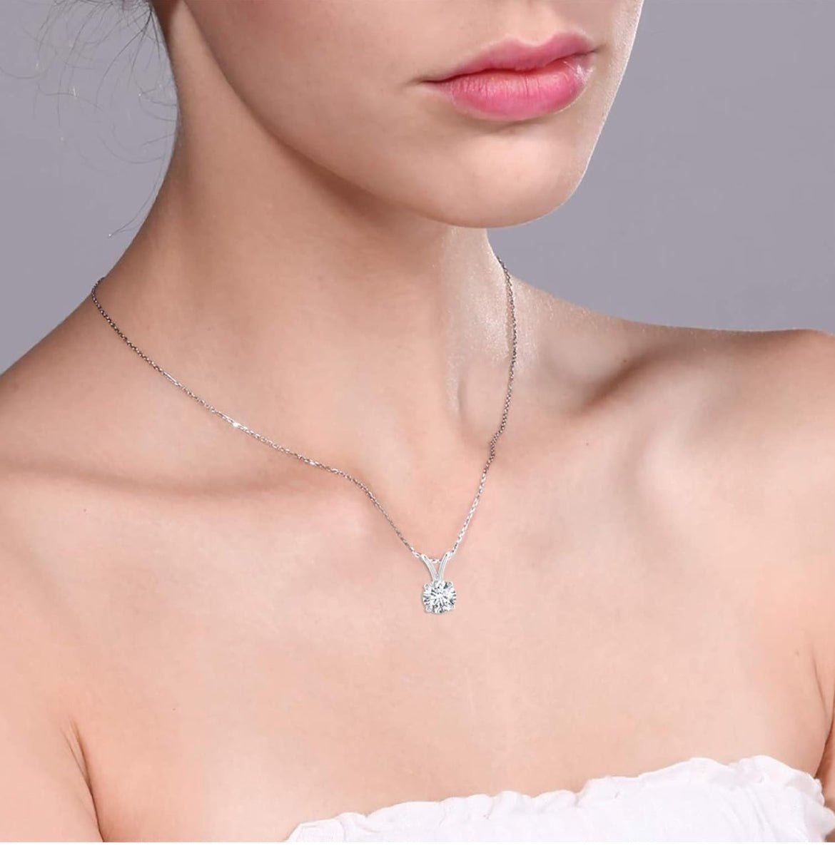 1.00 CTW AGI Certified Lab Grown Diamond Pendant - G/VS Clarity Round Cut in Choice of 14K White or Yellow Gold - Health & Longevity Life