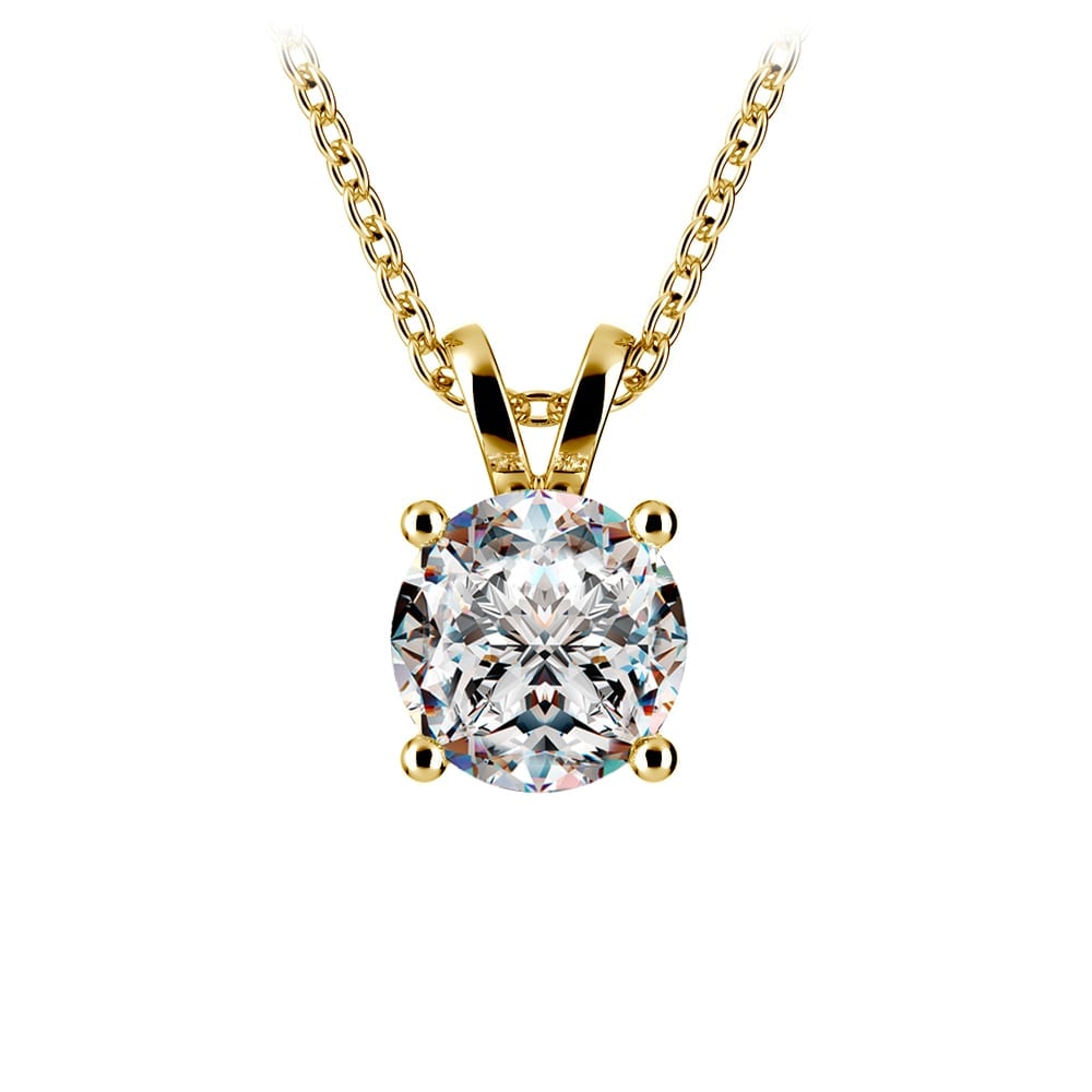 1.00 CTW AGI Certified Lab Grown Diamond Pendant - G/VS Clarity Round Cut in Choice of 14K White or Yellow Gold - Health & Longevity Life