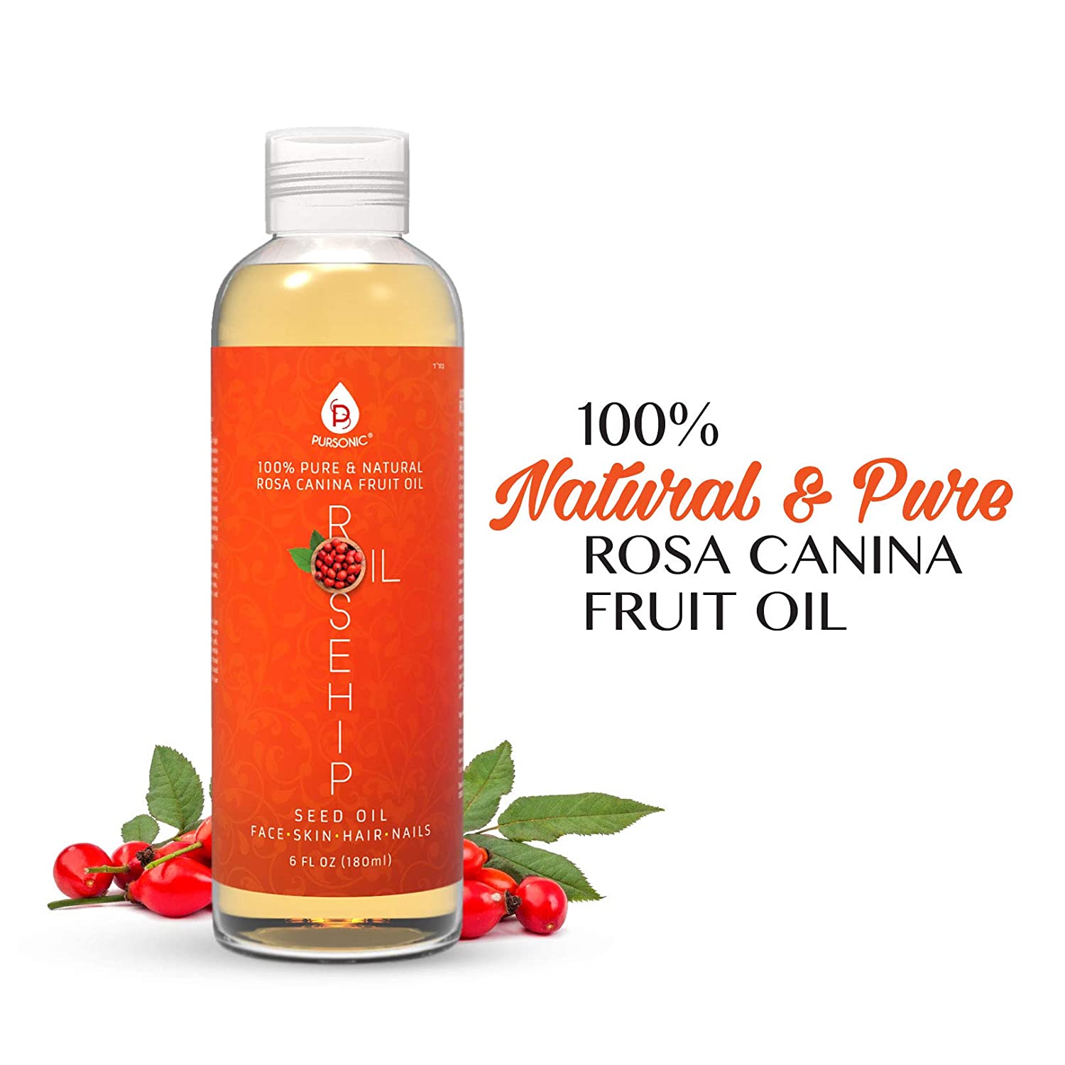 100% Pure & Natural Cold Pressed Premium Rosehip Seed Oil 6 Oz - Health & Longevity Life