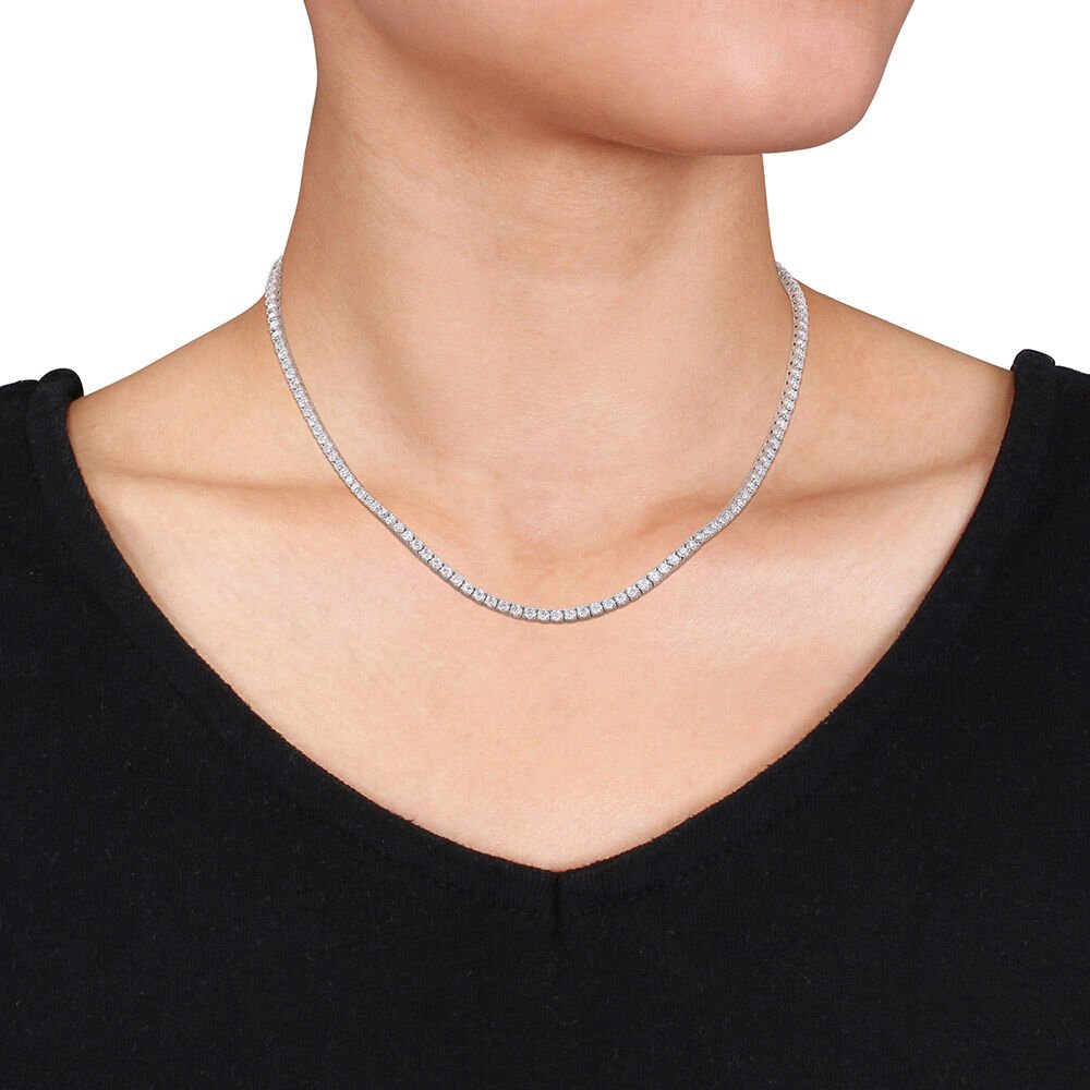 12.5 ct. DEW Created Moissanite Tennis Necklace - Available in 6 Sizes - Health & Longevity Life