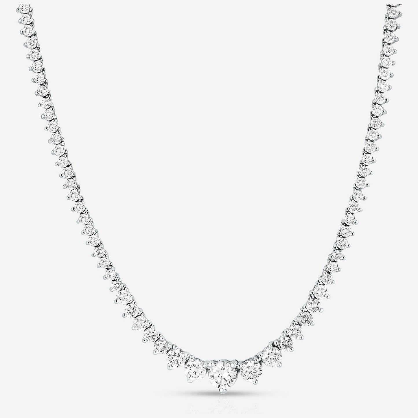 15 CTW Created Moissanite Graduated Tennis Necklace - G - H Color, SI Clarity - Health & Longevity Life