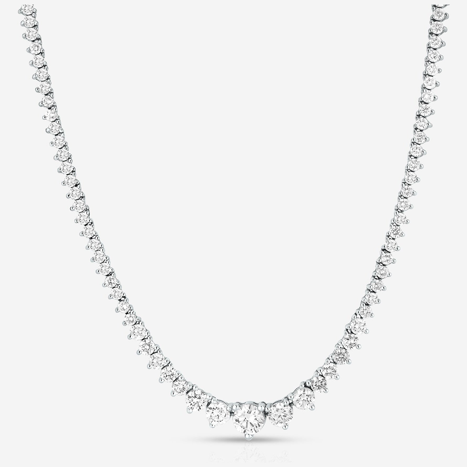 15 CTW Created Moissanite Graduated Tennis Necklace - G - H Color, SI Clarity - Health & Longevity Life