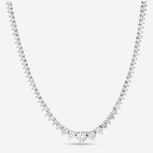 15 CTW Created Moissanite Graduated Tennis Necklace - G - H Color, SI Clarity - Health & Longevity Life