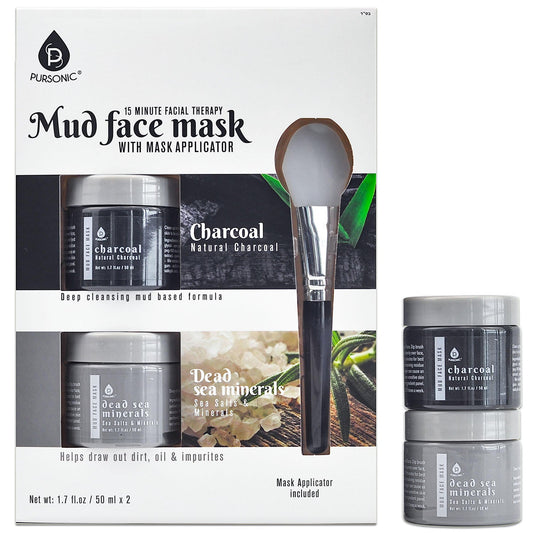 2 Pack Facial Therapy Mud Face Mask with Mask Applicator - Health & Longevity Life