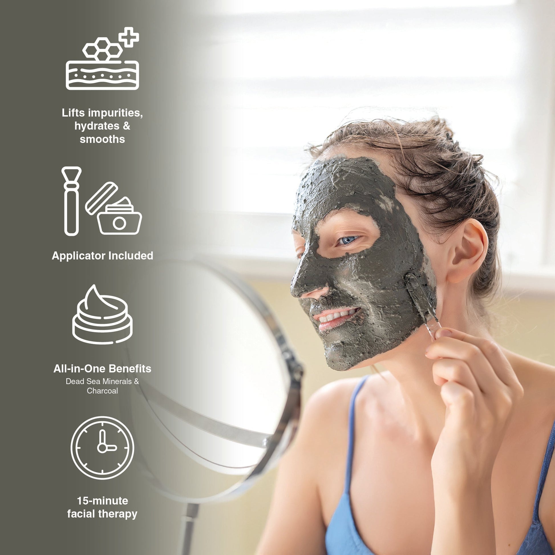 2 Pack Facial Therapy Mud Face Mask with Mask Applicator - Health & Longevity Life