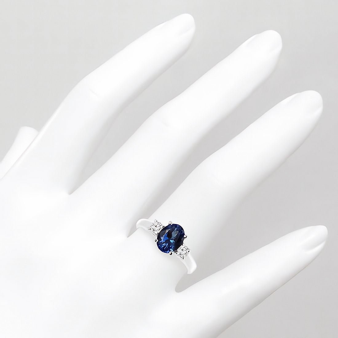 2.00 CTW Lab Created Oval Blue Sapphire & Diamond 3 - Stone Engagement Ring in 14kt Gold - Health & Longevity Life