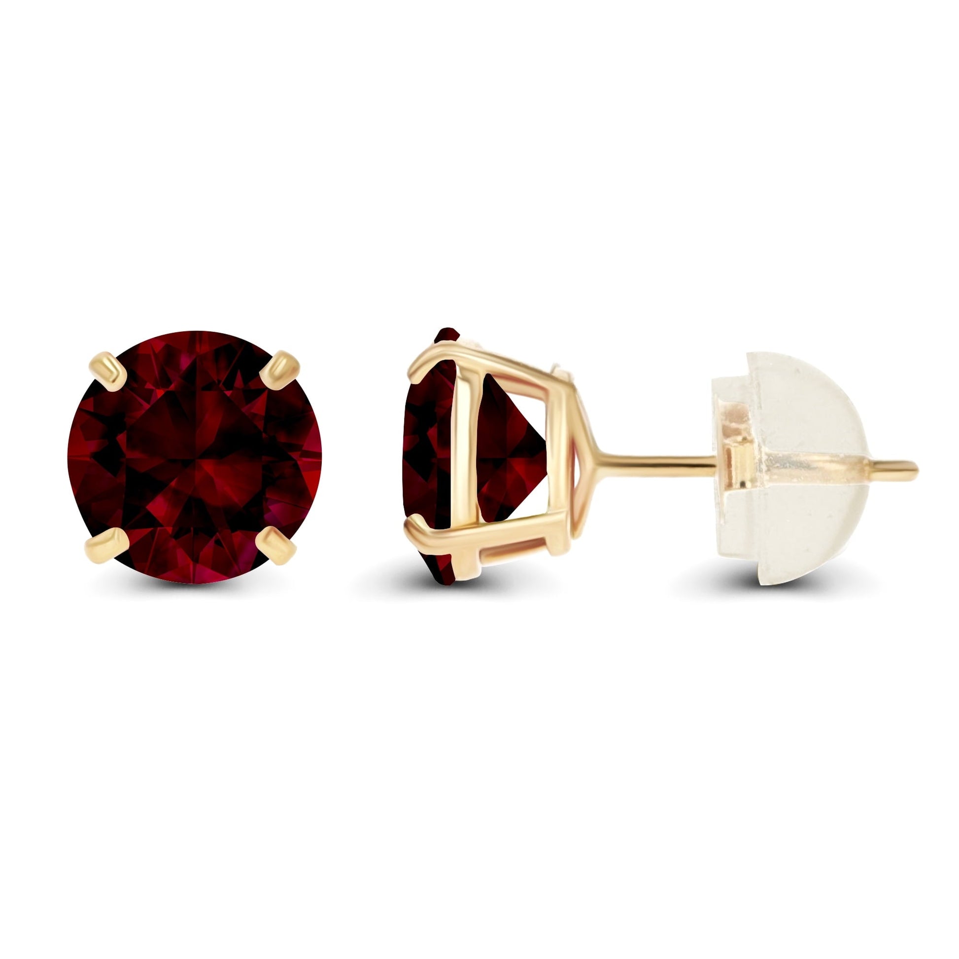 2.00 CTW Natural Red Garnet Stud Earrings in 14K Yellow Gold - Handcrafted USA - Health & Longevity Life