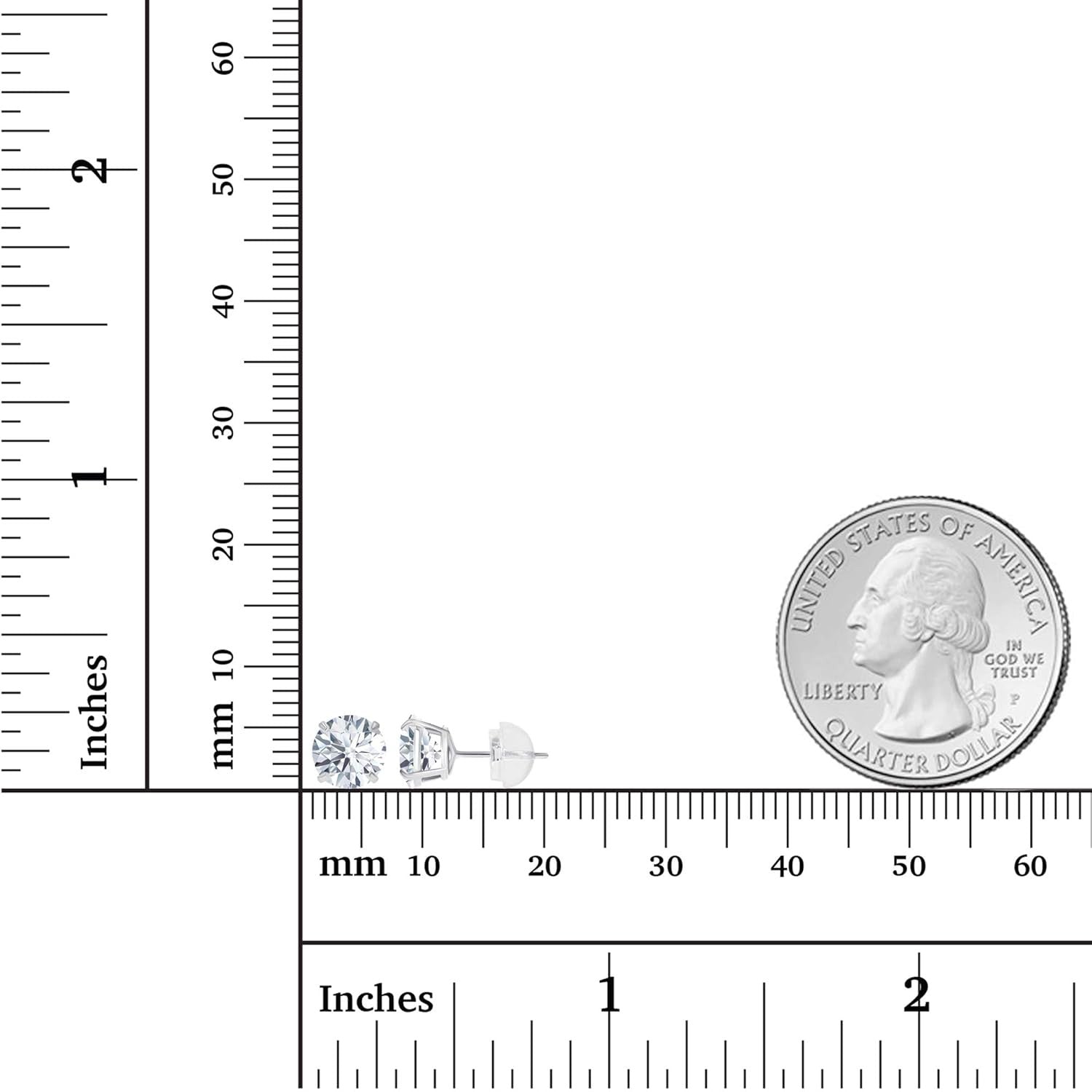 2.50 CTW Created Moissanite Stud Earrings in 14K White Gold - F - G Color, VS Clarity, Handcrafted USA - Health & Longevity Life