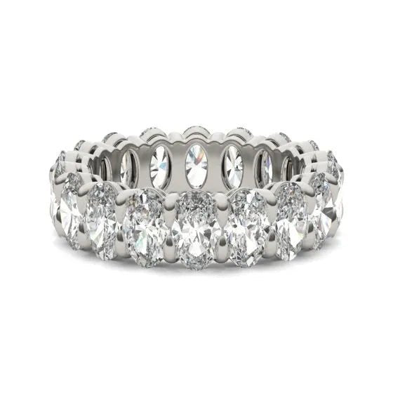 4 CTW Oval Lab Grown Diamond Couture Classic Eternity Ring 14K White Gold (G - VS) - Health & Longevity Life