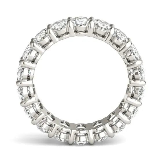 4 CTW Oval Lab Grown Diamond Couture Classic Eternity Ring 14K White Gold (G - VS) - Health & Longevity Life