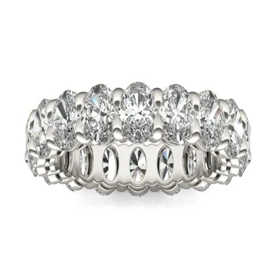 4 CTW Oval Lab Grown Diamond Couture Classic Eternity Ring 14K White Gold (G - VS) - Health & Longevity Life