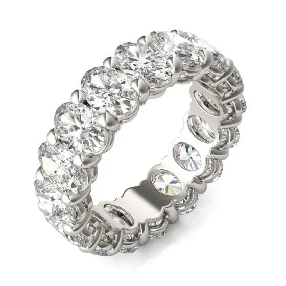 5 5/8 CTW Oval Lab Grown Diamond Couture Classic Eternity Ring 14K White Gold (G - VS) - Health & Longevity Life