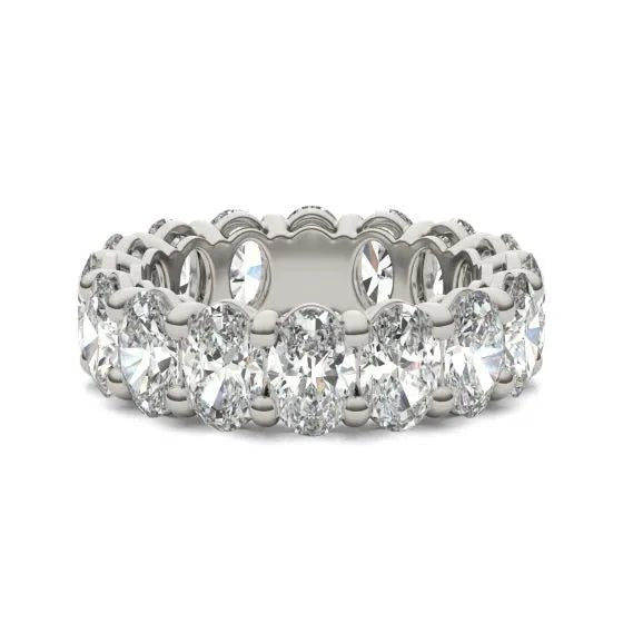 5 5/8 CTW Oval Lab Grown Diamond Couture Classic Eternity Ring 14K White Gold (G - VS) - Health & Longevity Life