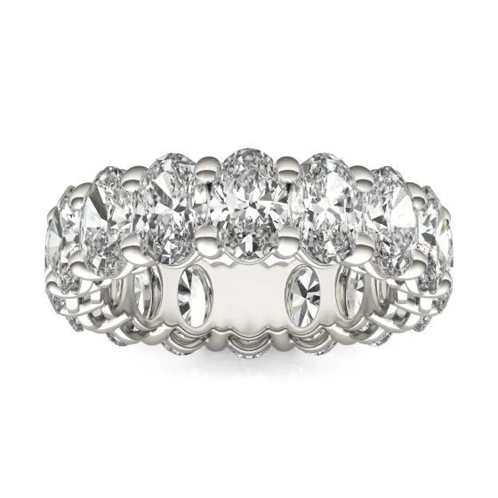 5 5/8 CTW Oval Lab Grown Diamond Couture Classic Eternity Ring 14K White Gold (G - VS) - Health & Longevity Life