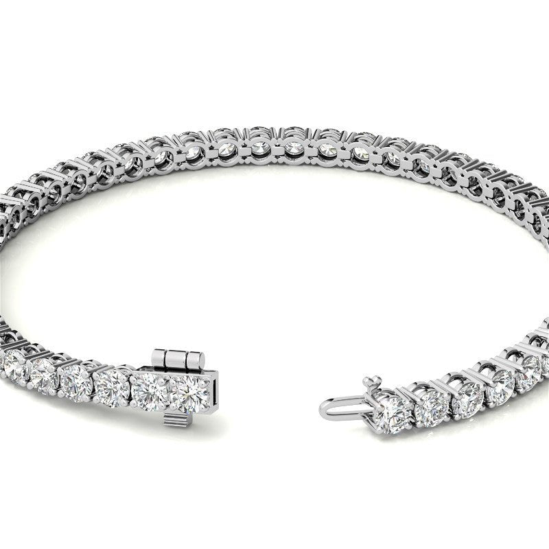 6.5 CTW Lab Grown Diamond Tennis Bracelet in 14kt White/Yellow Gold (G/VS) AGI Certified - Health & Longevity Life