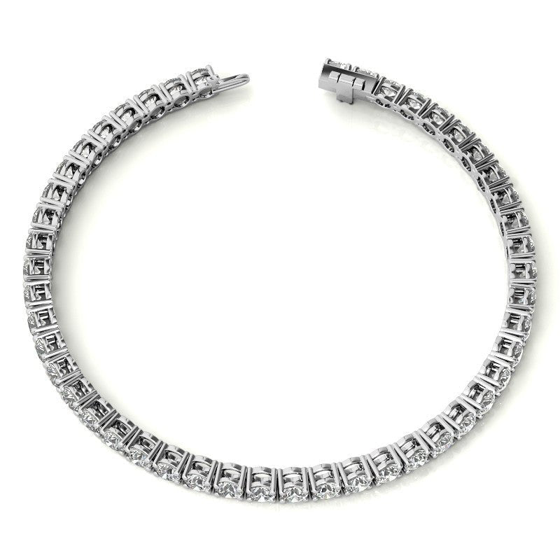 6.5 CTW Lab Grown Diamond Tennis Bracelet in 14kt White/Yellow Gold (G/VS) AGI Certified - Health & Longevity Life