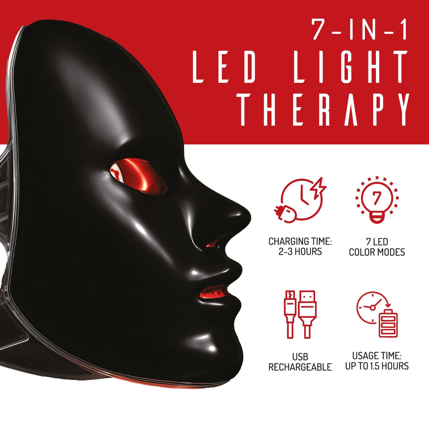 7 - in - 1 LED Light Therapy Face Mask – Advanced Skincare at Home! - Health & Longevity Life