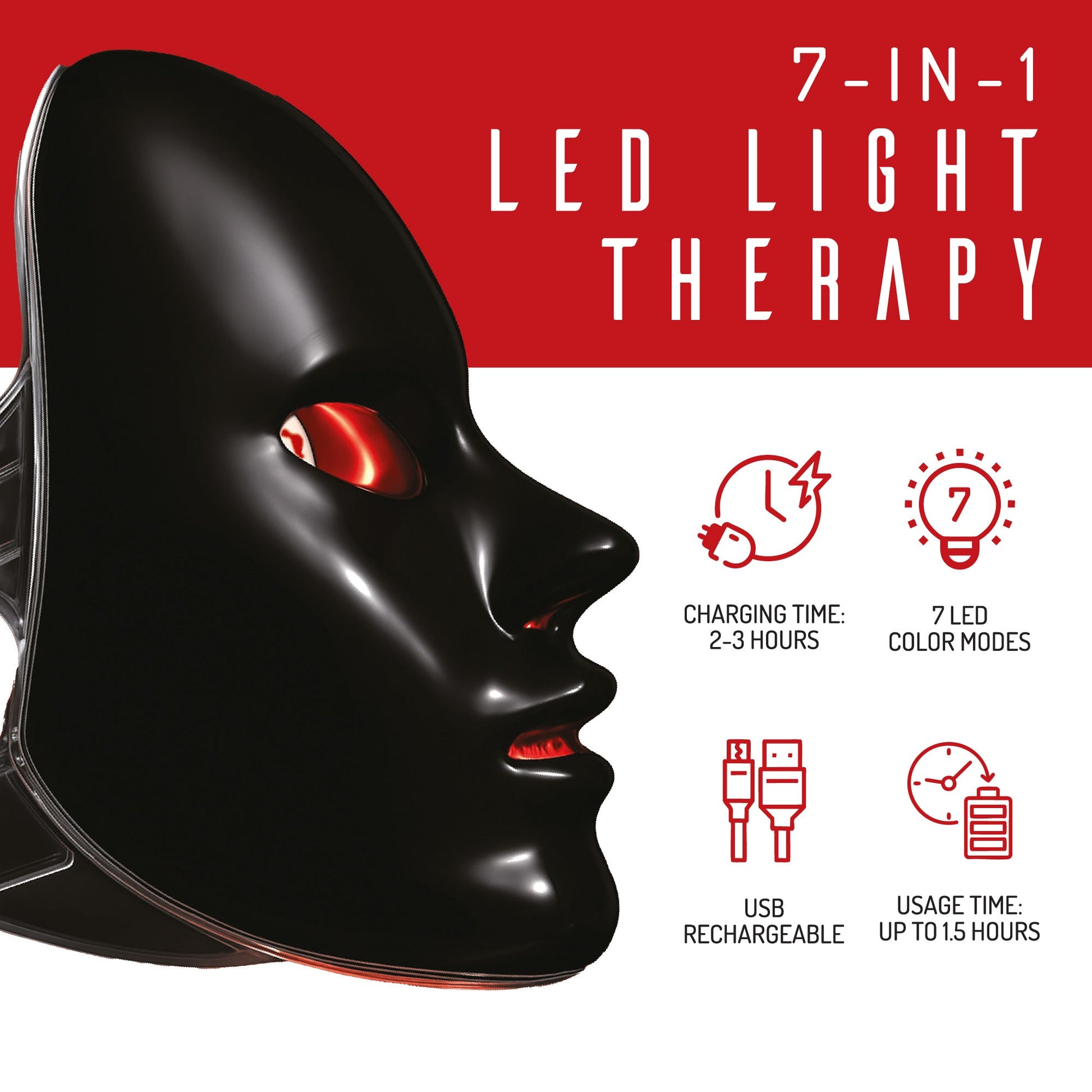 7 - in - 1 LED Light Therapy Face Mask – Advanced Skincare at Home! - Health & Longevity Life