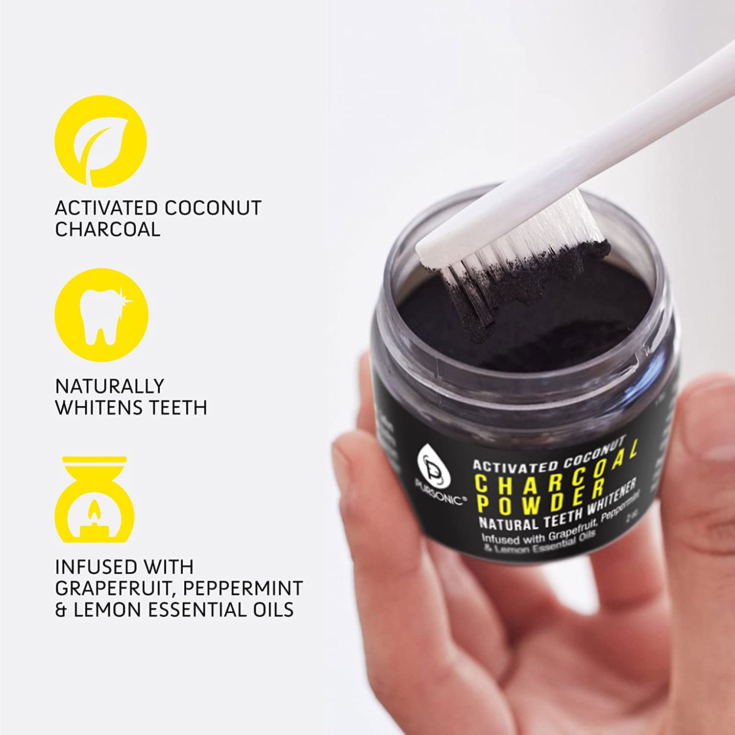 Activated Coconut Charcoal Powder Natural Teeth Whitener - Health & Longevity Life