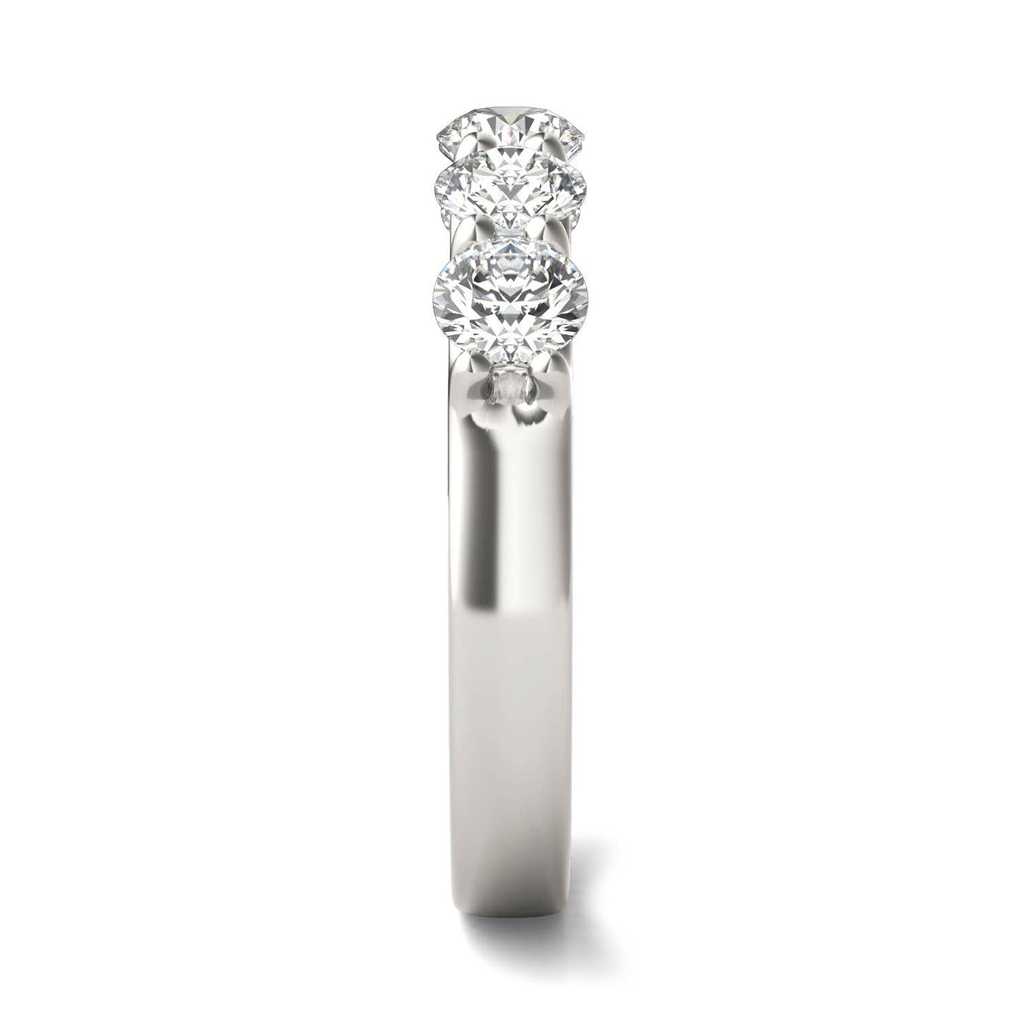 AGI Certified 1 1/4 CTW Round Lab Grown Diamond (G/VS) Five Stone Anniversary Band in 14K White Gold - Health & Longevity Life