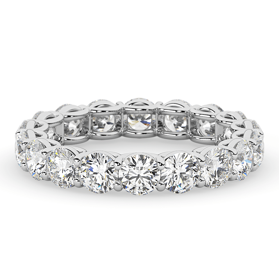 AGI Certified 2 CTW Round Lab Grown Diamond Eternity Band in 14K White Gold (F - VS) - Health & Longevity Life