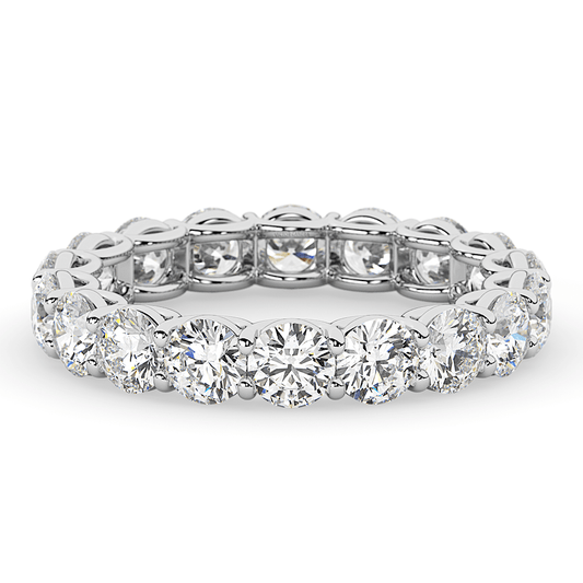 AGI Certified 2 CTW Round Lab Grown Diamond Eternity Band in 14K White Gold (F - VS) - Health & Longevity Life