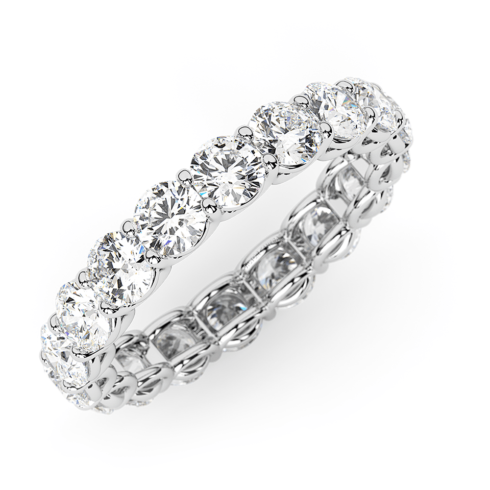 AGI Certified 2 CTW Round Lab Grown Diamond Eternity Band in 14K White Gold (F - VS) - Health & Longevity Life