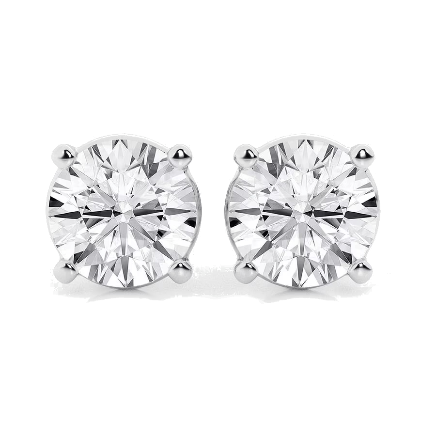 AGI Certified 6 CTW Lab Grown Diamond Stud Earrings in 14K White or Yellow Gold – G VS Round Cut - Health & Longevity Life