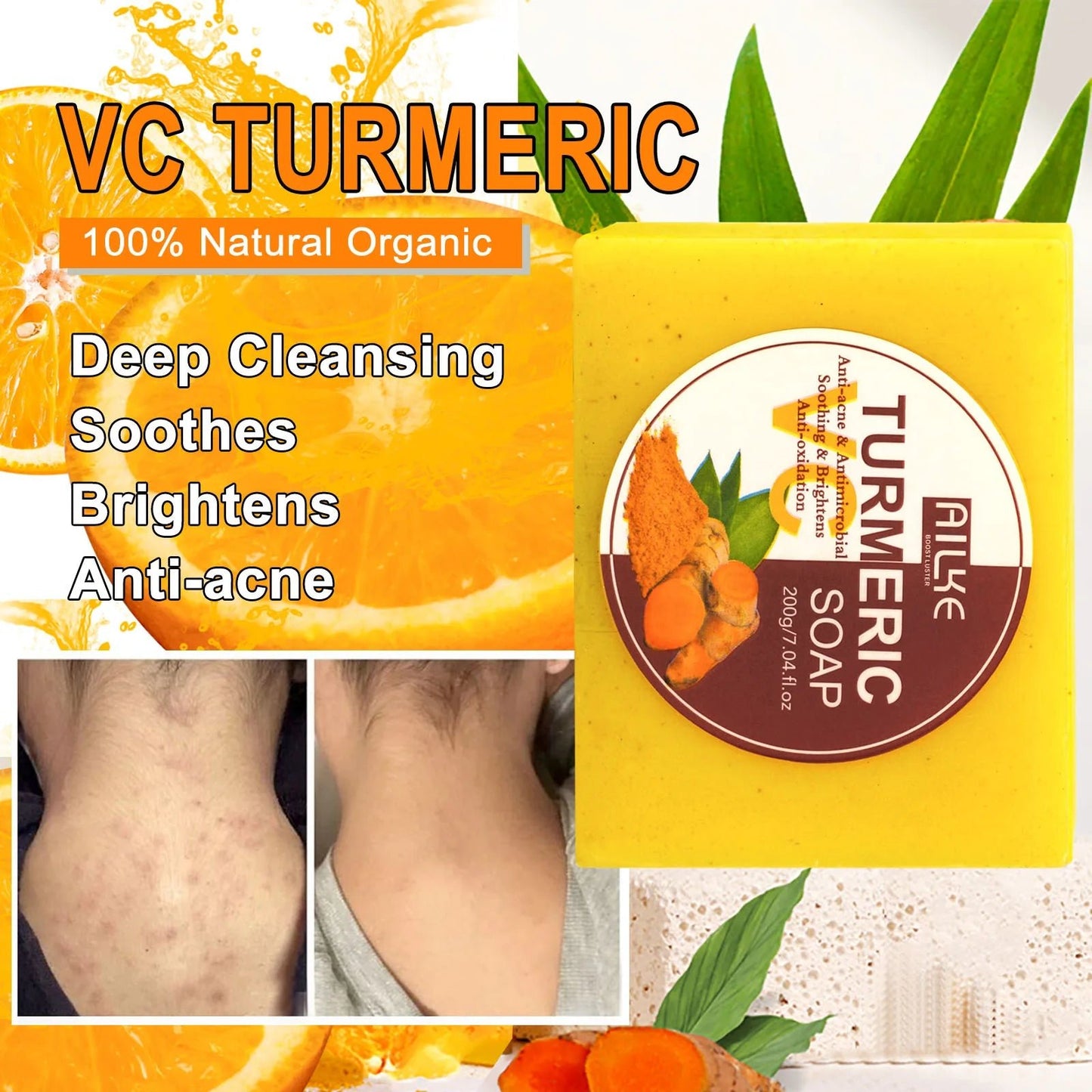 AILKE Organic Turmeric Skin Care, Lighten, Improve Dullness, Brightening, Hydration, Exfoliates, Smooths Skin, For Men And Women - Health & Longevity Life