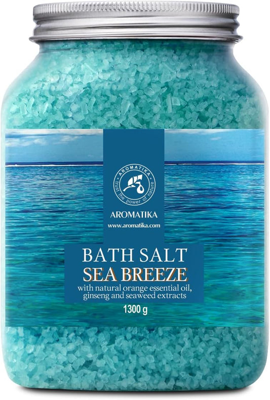 Bath Sea Salt 46 Oz - Sea Breeze Salt - Natural Bath Sea Salts - Best for Good Sleep - Relaxing - Calming - Body Care - Beauty - Aromatherapy - Health & Longevity Life