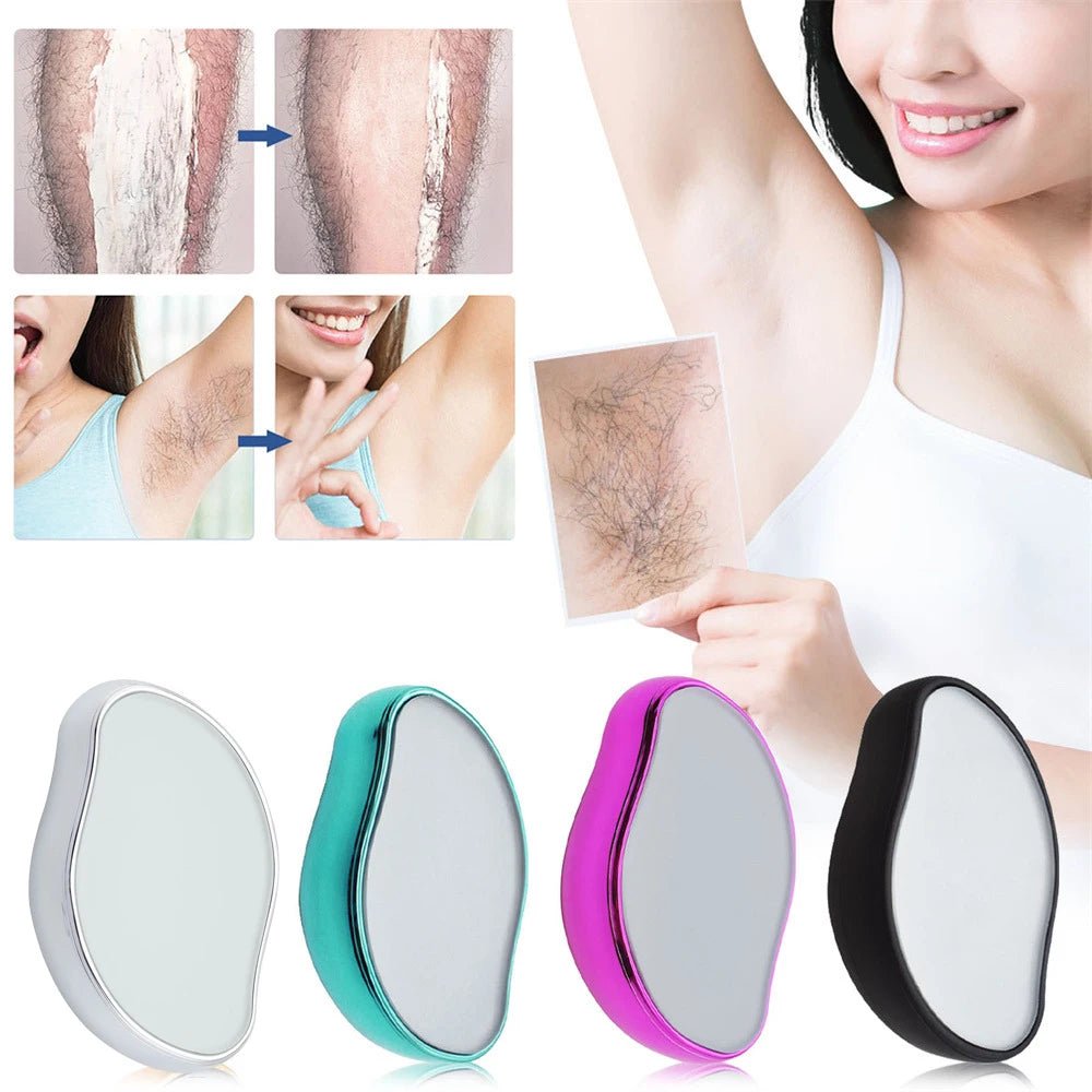 Crystal Physical Hair Removal Eraser Glass Hair Remover Painless Epilator Easy Cleaning Reusable Body Care Depilation Tool - Health & Longevity Life