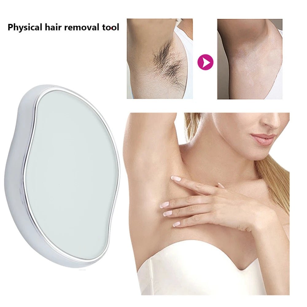 Crystal Physical Hair Removal Eraser Glass Hair Remover Painless Epilator Easy Cleaning Reusable Body Care Depilation Tool - Health & Longevity Life