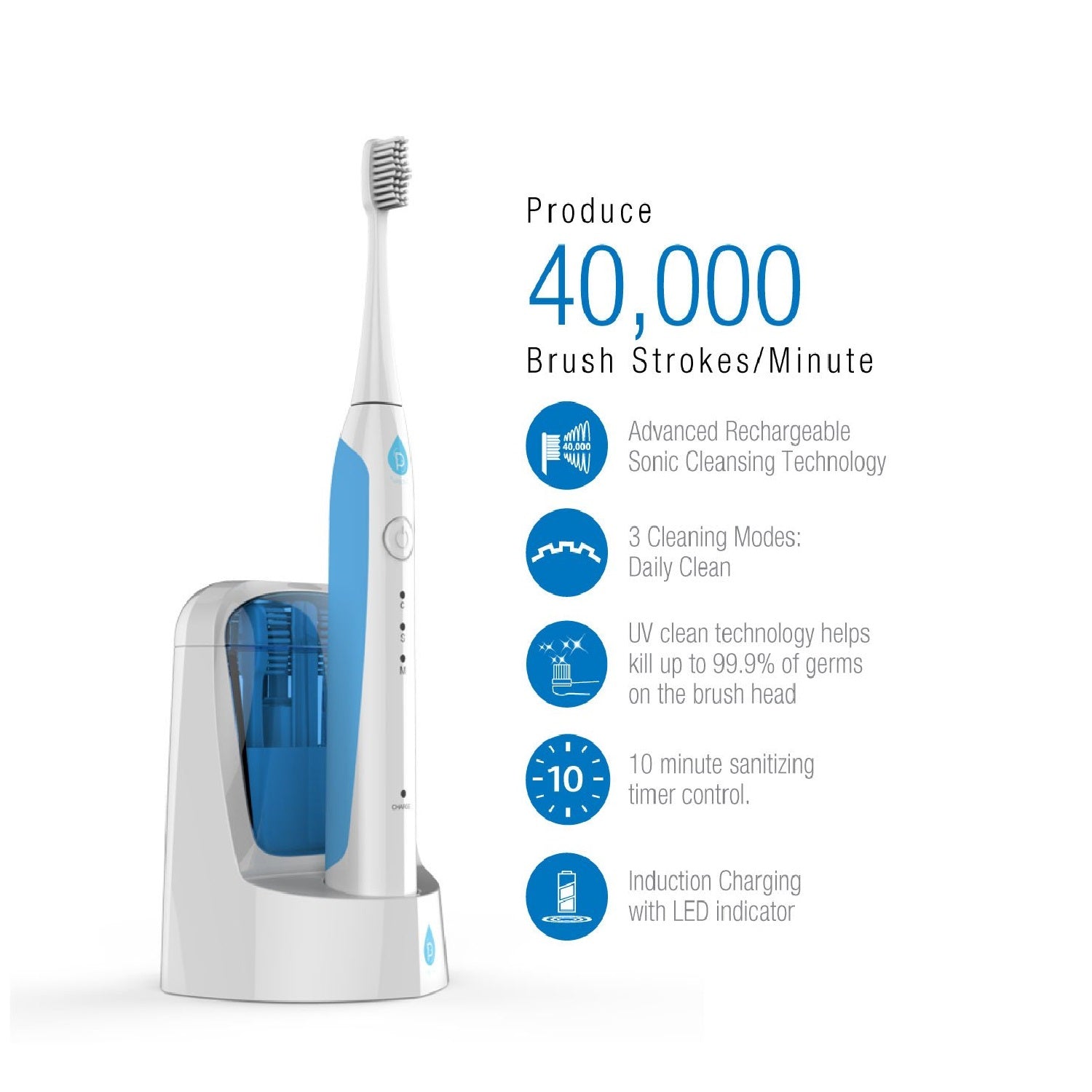 Electric Smart Series Rechargeable Toothbrush with UV Sanitizing Function - Health & Longevity Life