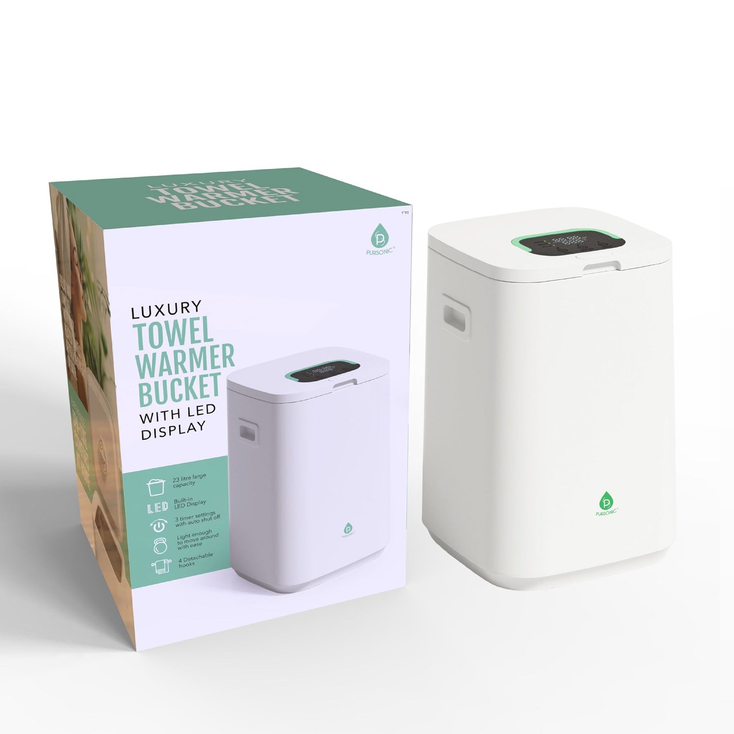 Luxury Towel Warmer Bucket with LED Display - Health & Longevity Life