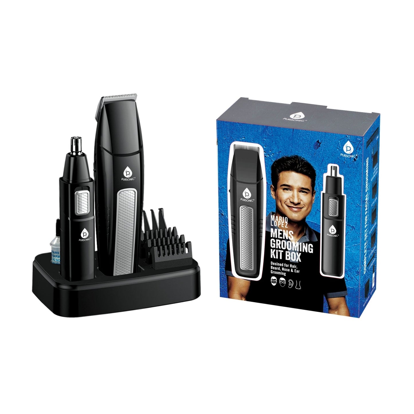 Mario Lopez Mens Grooming Kit , Designed for Hair, Beard, Nose & Ear Grooming, 10 Piece Grooming Kit - Health & Longevity Life