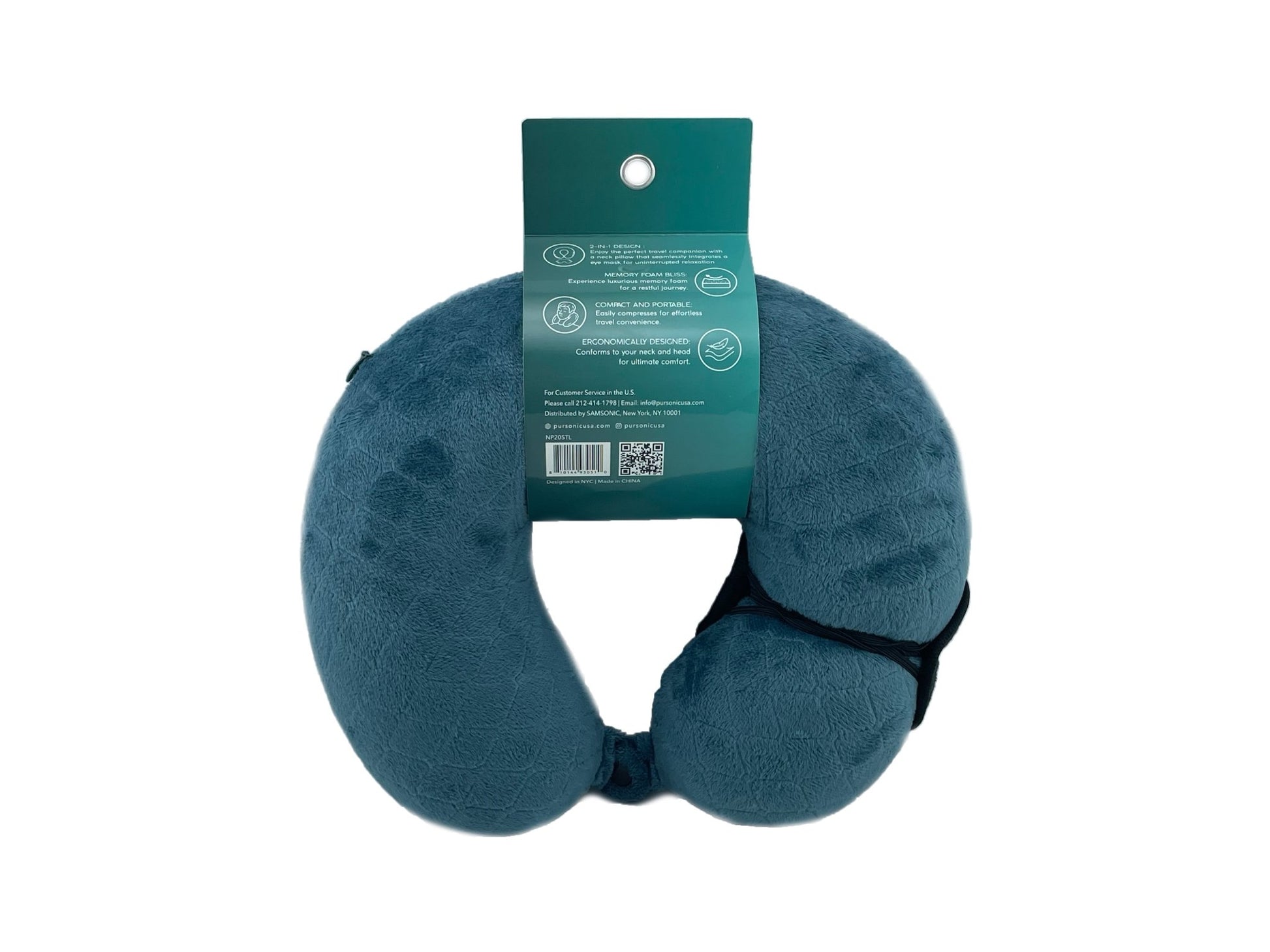 Memory Foam Travel Pillow with Sleep Mask - Health & Longevity Life