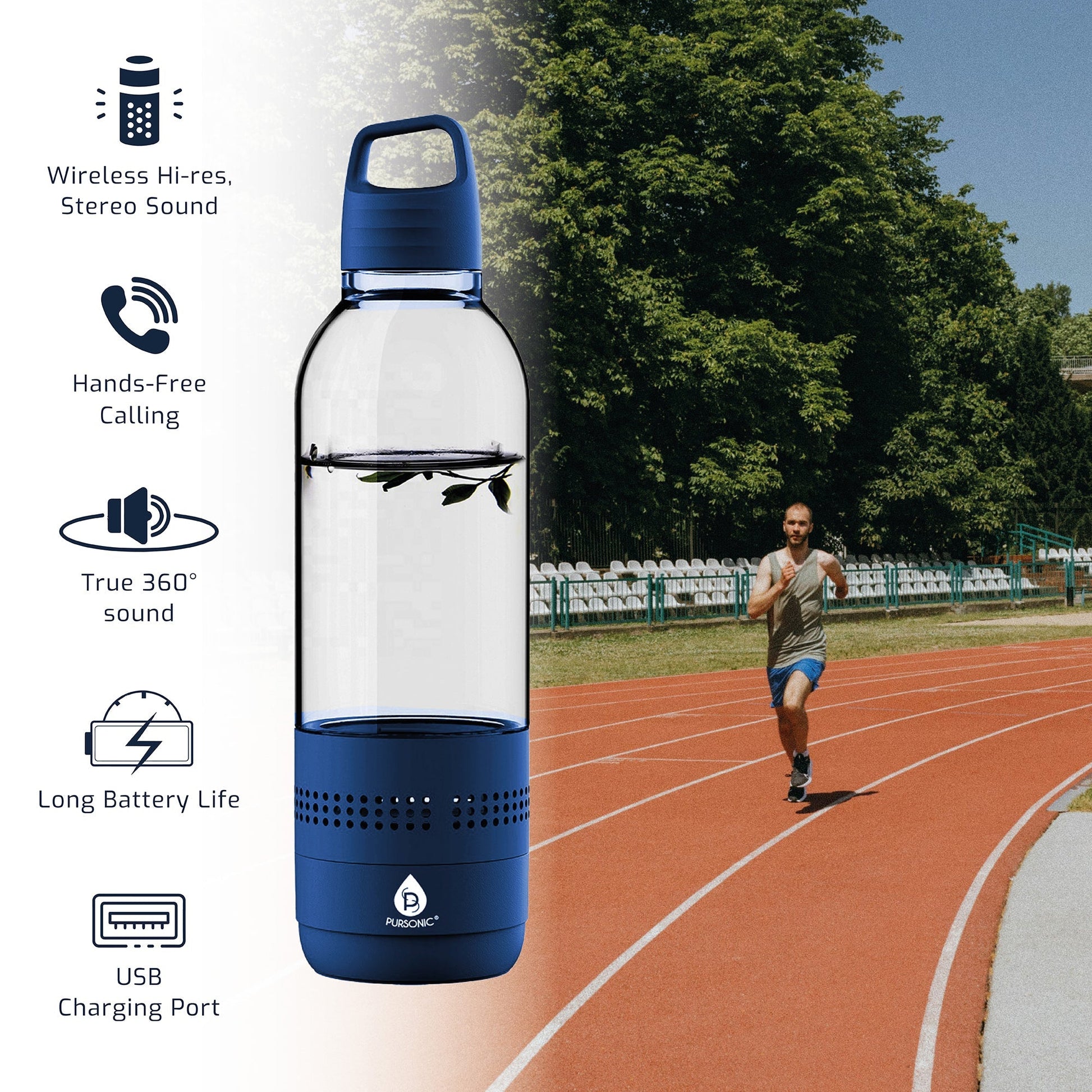 Pursonic 2 - in - 1 Water Bottle with Built - In Wireless Speaker - Health & Longevity Life