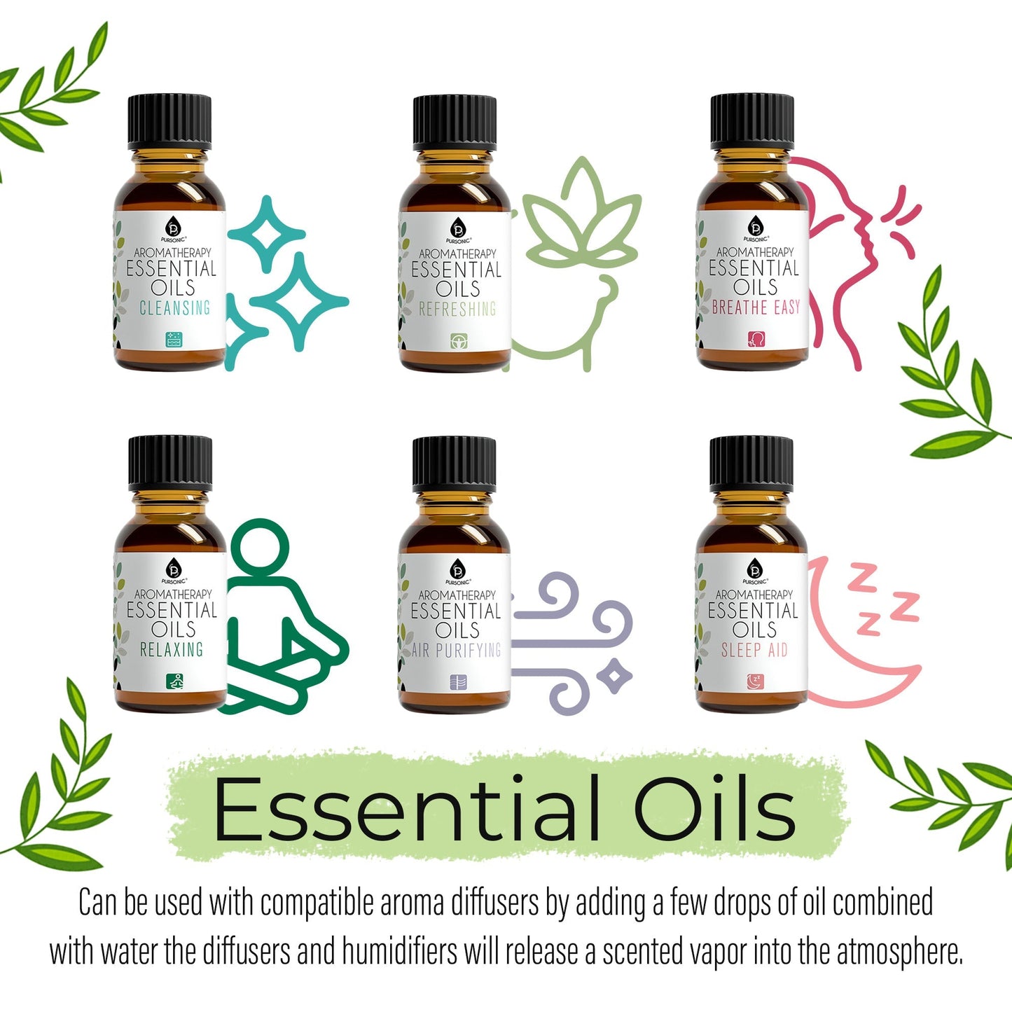 Pursonic Aromatherapy Lovers – Triple 14 - Pack Essential Oils Collection - Health & Longevity Life
