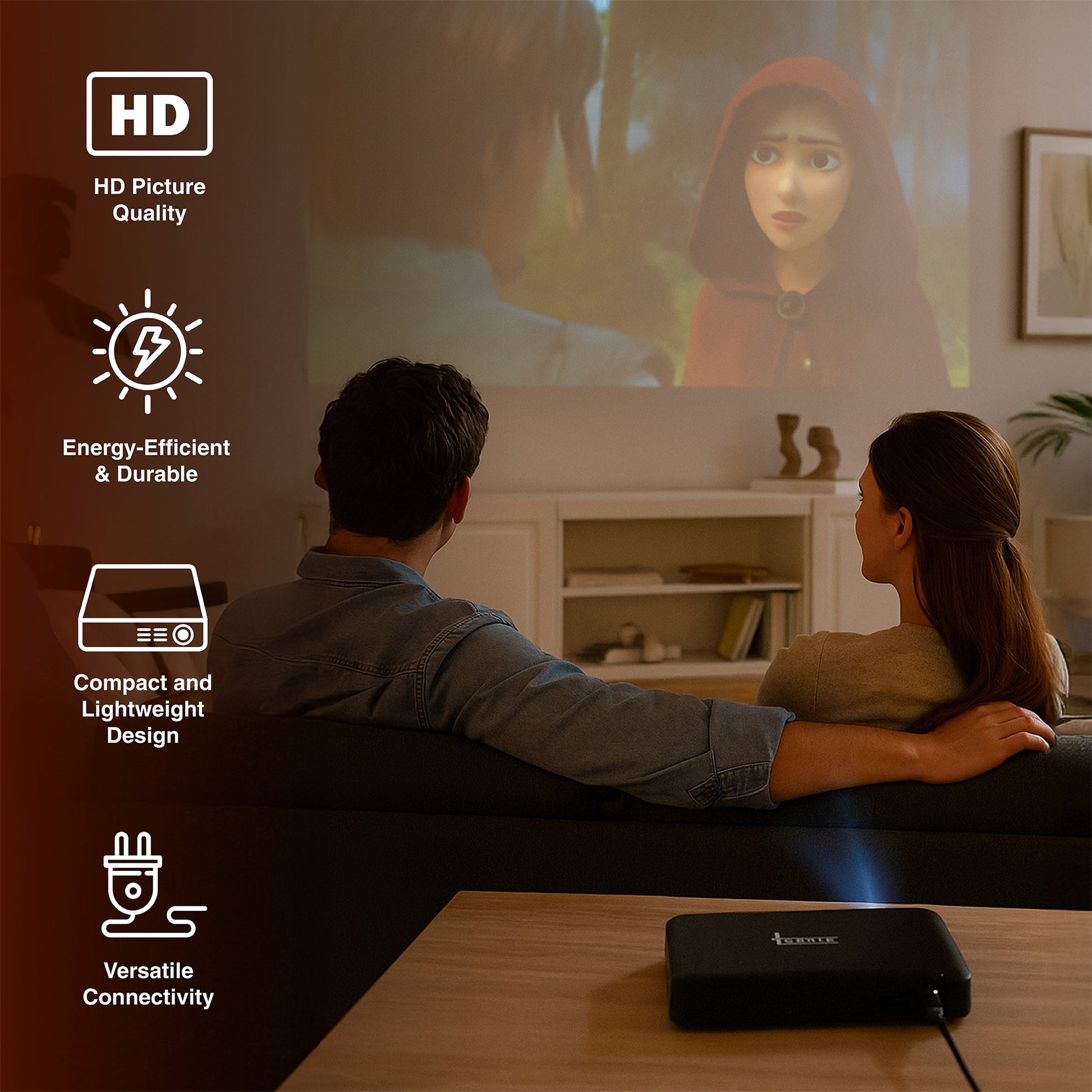 Pursonic Compact HD Projector – Portable Big - Screen Entertainment Anywhere - Health & Longevity Life