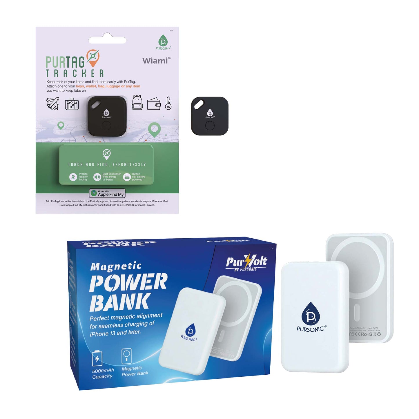 🧳 Pursonic Stay Charged & Never Lose Track Travel Bundle🌍 - Health & Longevity Life