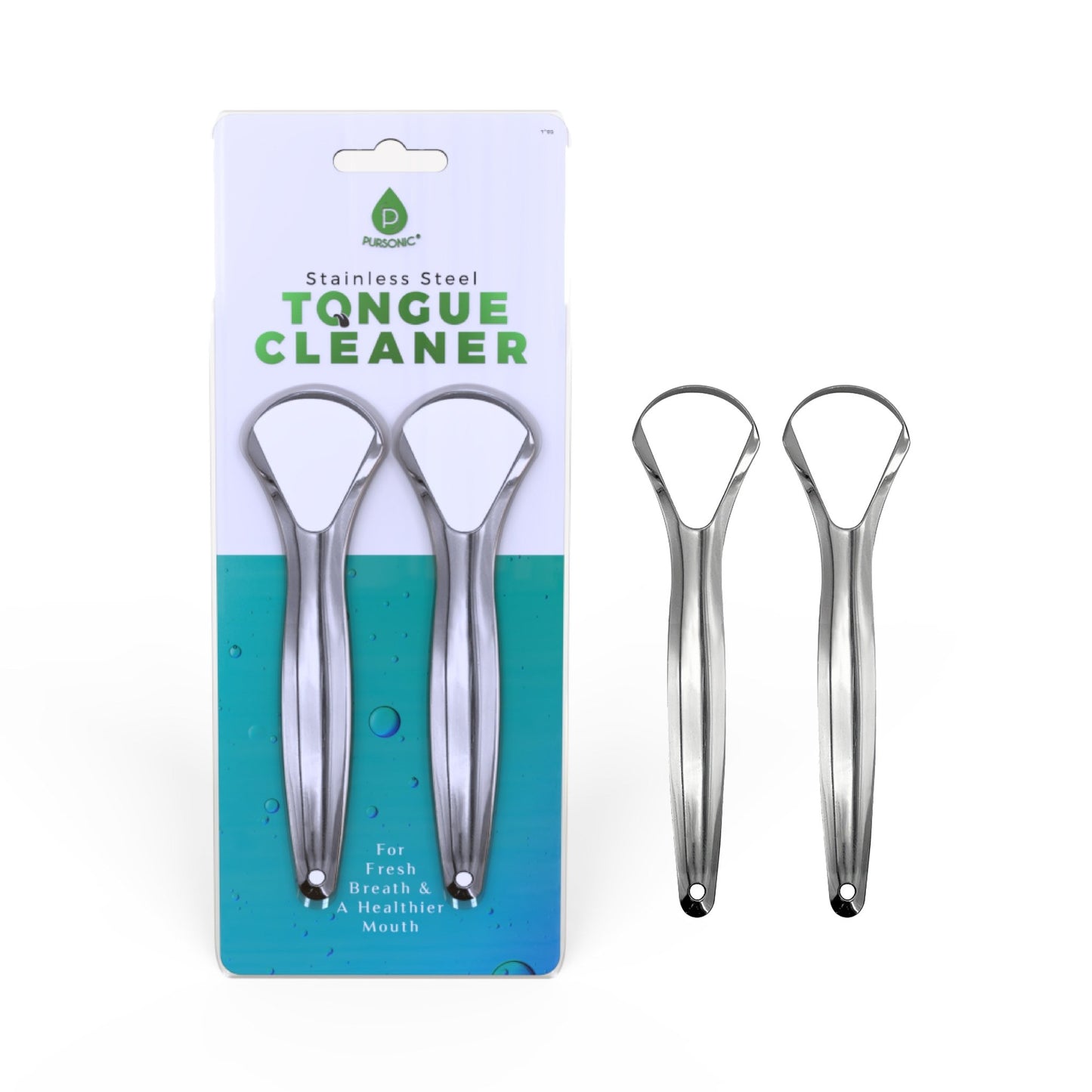 Stainless Steel Tongue Cleaner – 2 Pack - Health & Longevity Life
