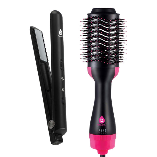 Style - on - the - Go Bundle – Cordless Hair Straightener & One Step Volumizer Brush for Sleek, Voluminous Hair Anytime, Anywhere - Health & Longevity Life