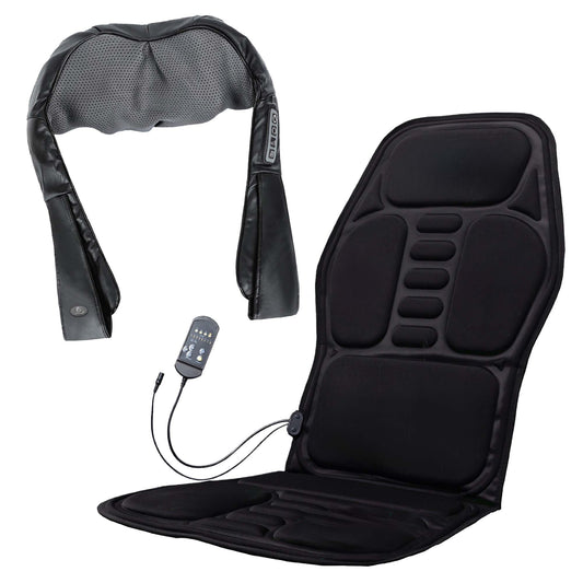 Ultimate Home & Office Massage Bundle - Pursonic 3D Shiatsu Heating Back & Neck Massager and Pursonic Chair Cushion with Heat & Vibration for Full - Body Relaxation - Health & Longevity Life