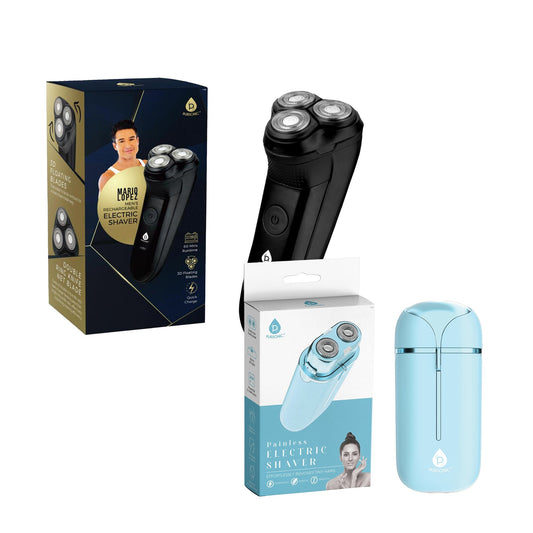 Ultimate Shaving Power Bundle: Mario Lopez Men's Rechargeable Electric Shaver & Painless Electric Shaver - Health & Longevity Life
