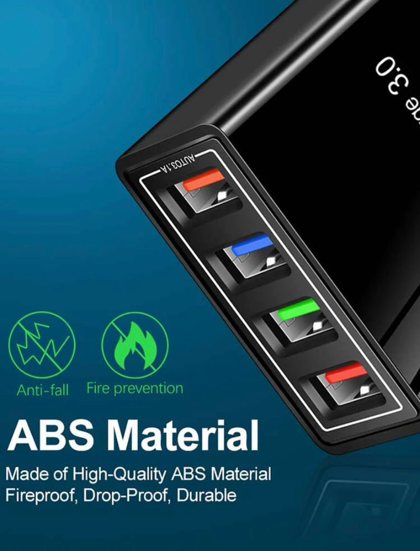 USB Wall Charger Plug Block Cube 4 Port Portable Quick Charger - Health & Longevity Life